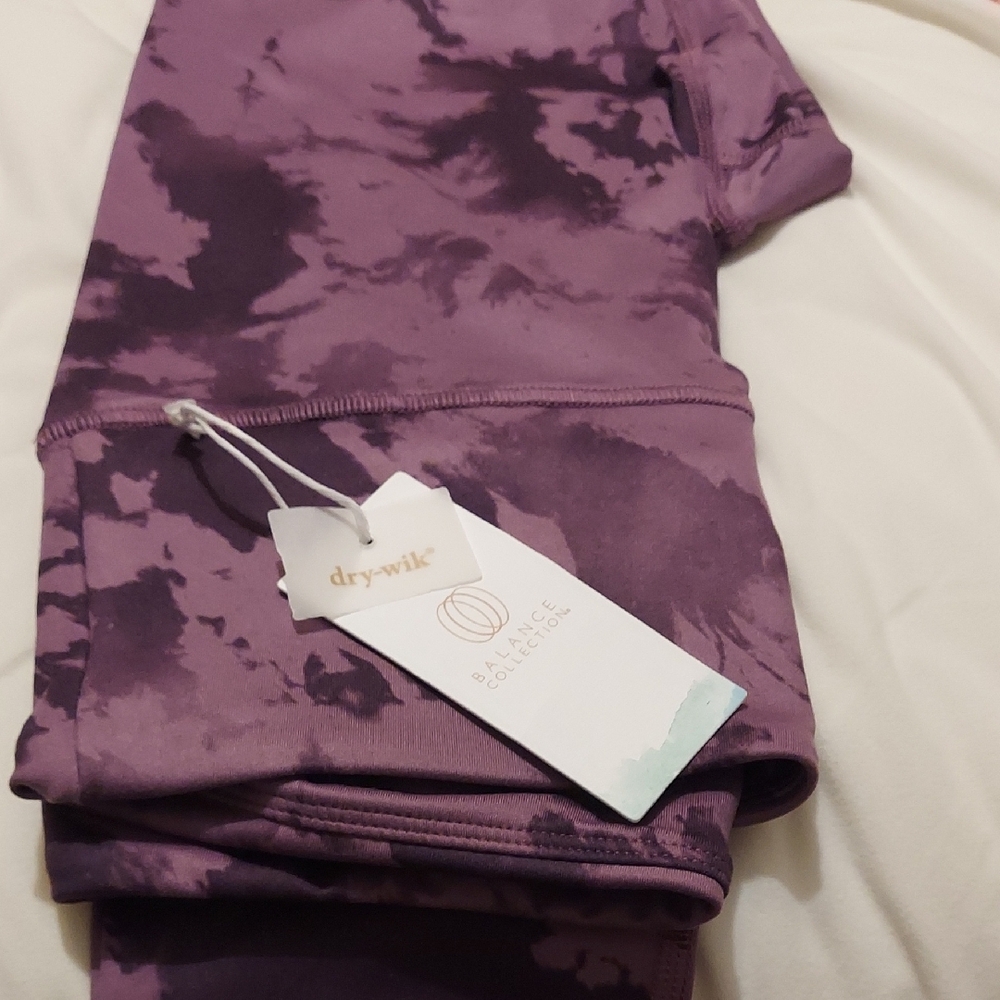 Purple Tie-Dye Dry-Wik Leggings M Nwt